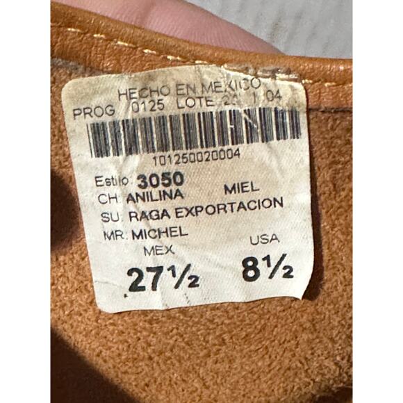 Original Michel Men's Work Brown Boots Size 8.5 Leather Slip Resistant Used - Picture 7 of 7